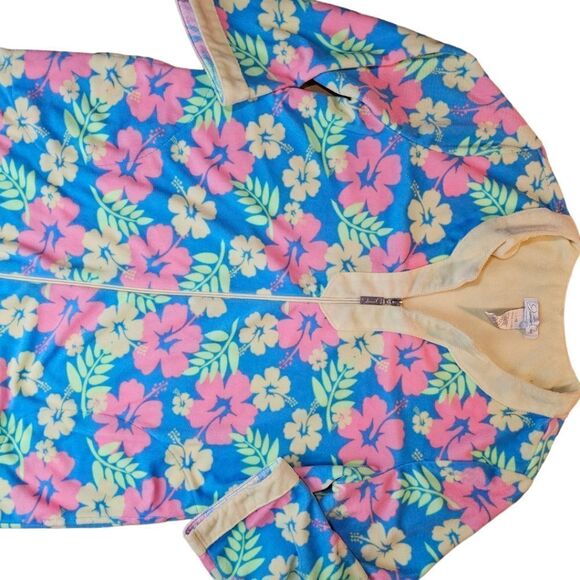 Vintage Jasmine Rose Tropical Floral Hawaiian Loungewear Pyjama Robe - Picture 9 of 10